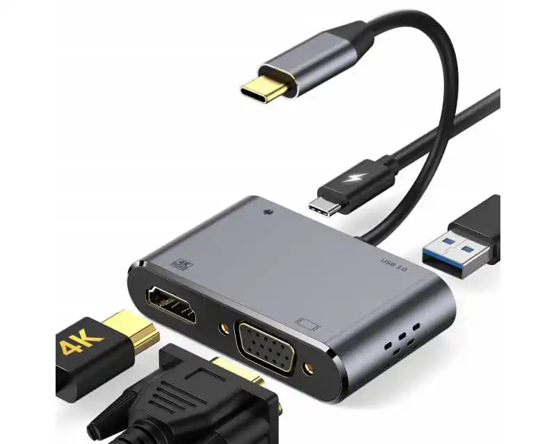 Adapter-konverter USB Tip C 3.1 na HDMI/VGA/3.0 USB/Tip C