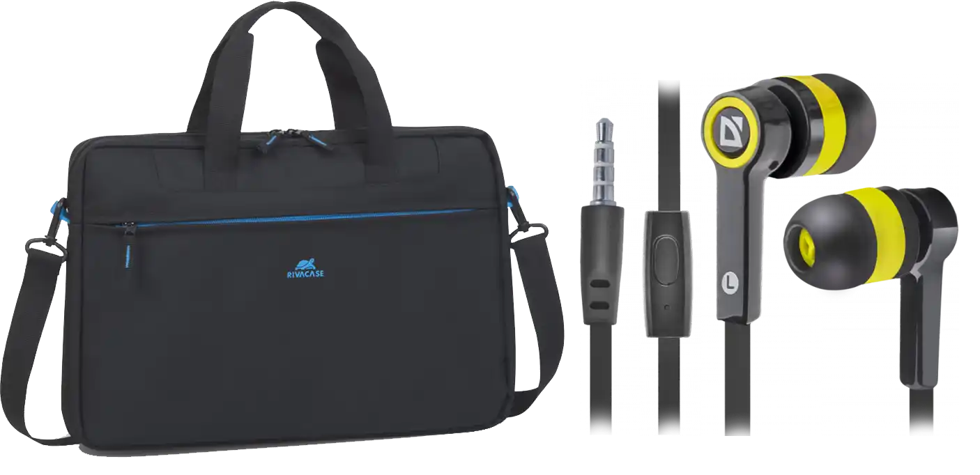 Torba za Laptop 15.6 RIVACASE 8037 Crna+Poklon Slušalice bubice sa mikrofonom Defender Pulse 420