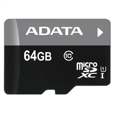 Micro SD Card 64GB AData + SD adapter AUSDX64GUICL10A1-RA1/ class 10