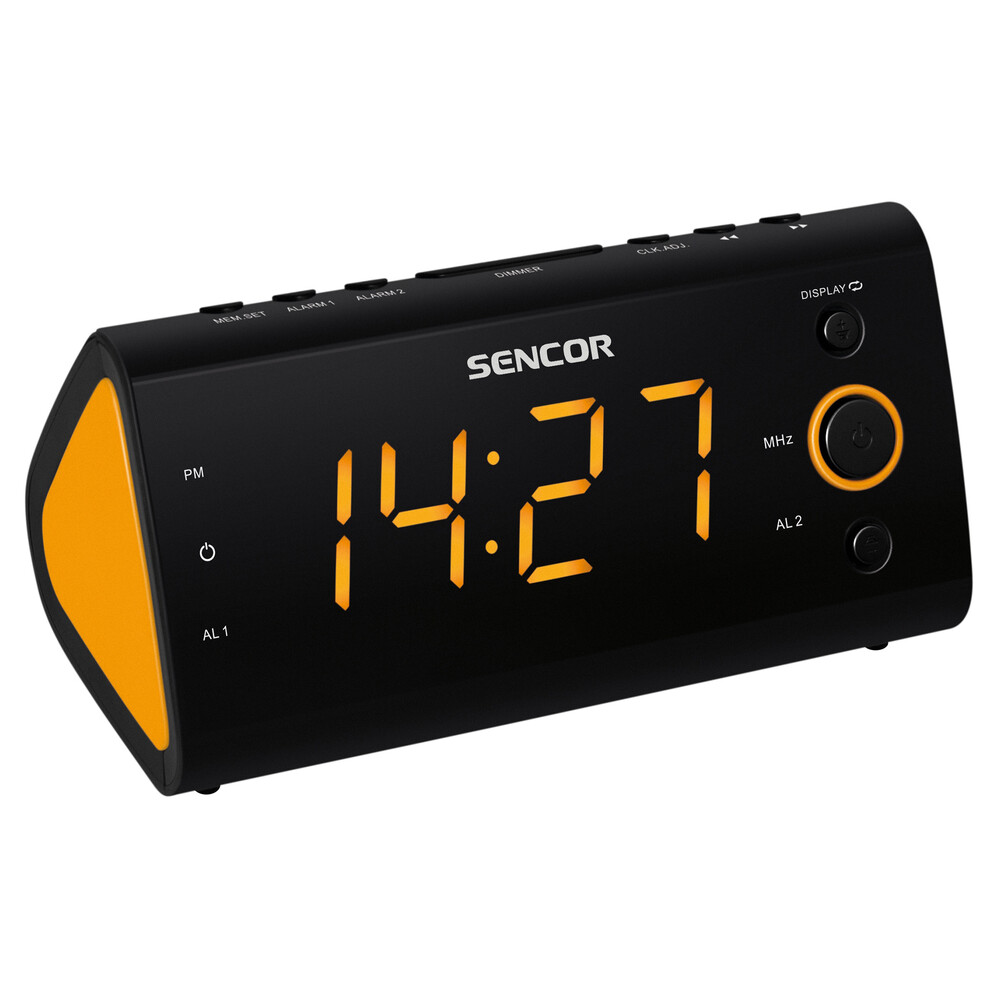Fm radio sa digitalnim prikazom vremena SENCOR SRC 170 OR narandžasti