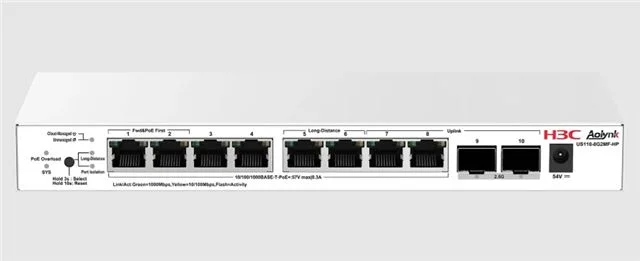 H3C Aolynk US110-8G2MF-HP Ethernet Switch 8 x 1G PoE+