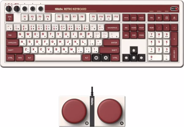 GAMING TASTATURE – Bežična tastatura 8BitDo Retro 108/mehanička/Fami Edition + Dual Super Buttons Bežična tastatura 8BitDo Retro 108/mehanička/Fami Edition + Dual Super Buttons