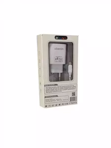 Kućni brzi punjač Obenim 3.0A 2u1 Type C sa USB-C kablom