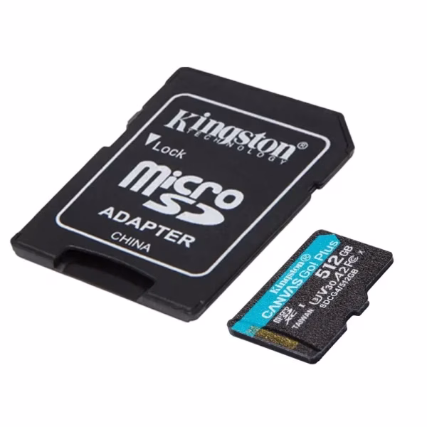 Micro SD Card 512GB Kingston+SD adapter SDCG4/512GB - 200/160 MB/s