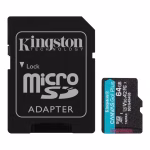 Micro SD Card 64GB Kingston+SD adapter SDCG4/64GB – 200/160 MB/s