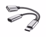 Adapter Tip C (M) na Tip C (F)+USB 3.0 crni