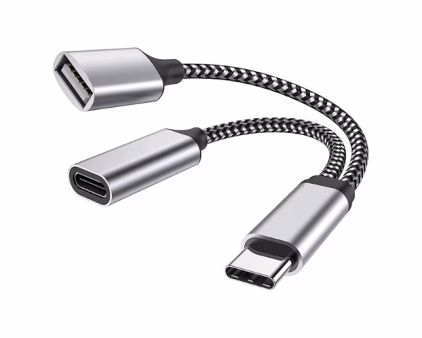 USB Adapteri – Adapter Tip C (M) na Tip C (F)+USB 3.0 crni Adapter Tip C (M) na Tip C (F)+USB 3.0 crni