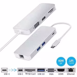 Adapter-konverter USB Tip C 3.1 na VGA/HDMI/4xUSB 3.0/SD/Type C/LAN Linkom