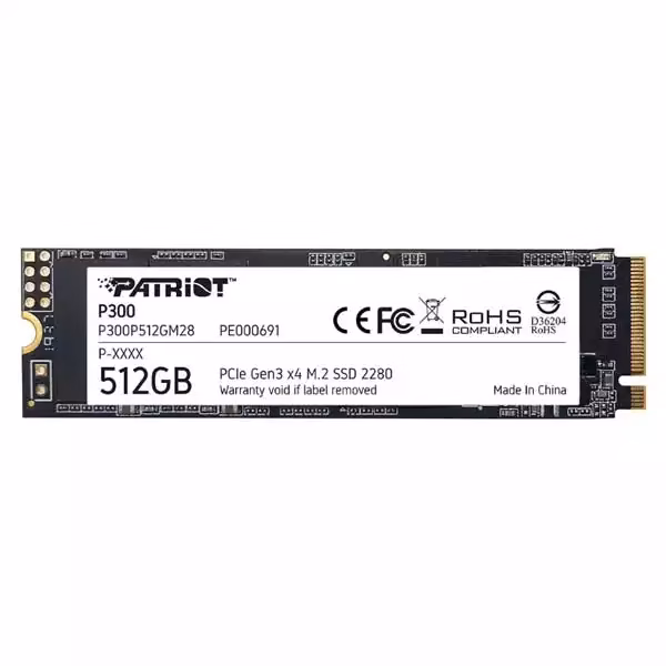 SSD M.2 NVMe 512GB Patriot P300 1700MBs/1100MBs P300P512GM28