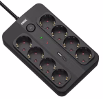 Produžni kabl sa prenaponskom zaštitom sa 8 utičnica MAX MPS-908SB-3M/3m/USB A & USB C port