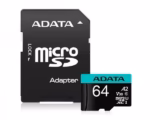 Micro SDXC 64GB A-Data Class 10 + adapter 100/80 MB/s AUSDX64GUI3V30SA2-RA1