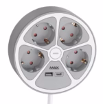 Produžni kabl sa prenaponskom zaštitom sa 4 utičnice MAX MPS-04UG-3M/3m/USB portovi