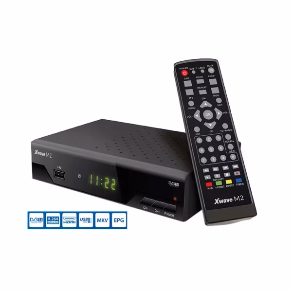 Set Top BOX Xwave M2 DVB-T2 LED/scart/HDMI/RF in-out/USB/media player/metalno kućište