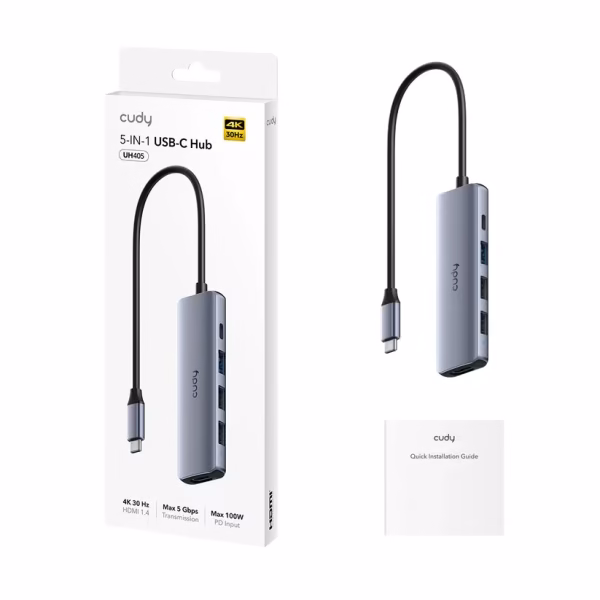 Adapter-konverter Cudy UH405 USB Tip C 1xUSB-A 3.0/2xUSB-A 2.0/HDMI