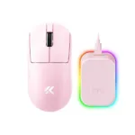 Bežični gaming miš MCHOSE A7 V2 Ultra Plus Pink /PAW 3950 TI/8K Hz/Omron Mechanical