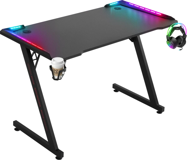 Gaming sto Defender Idol 75cmx120cmx60cmx15mm Backlight/Držač za čase/crni