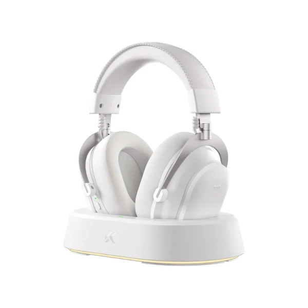 GAMING SLUŠALICE – Bežične gaming slušalice MCHOSE V9 Turbo 60mm/Tri-mode/2000mAh/Icy White + Charging Dock RGB Bežične gaming slušalice MCHOSE V9 Turbo 60mm/Tri-mode/2000mAh/Icy White + Charging Dock RGB