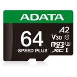 Micro SDXC 64GB A-Data Class 10 + adapter 160/140 MB/s UD64GUI3V30A2SP-RA1
