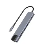 Adapter konverter TIP C 7/1 USB 3.0×2/Ethernet RJ45 /HDMI 4K 30HZ/PD/SD/TF