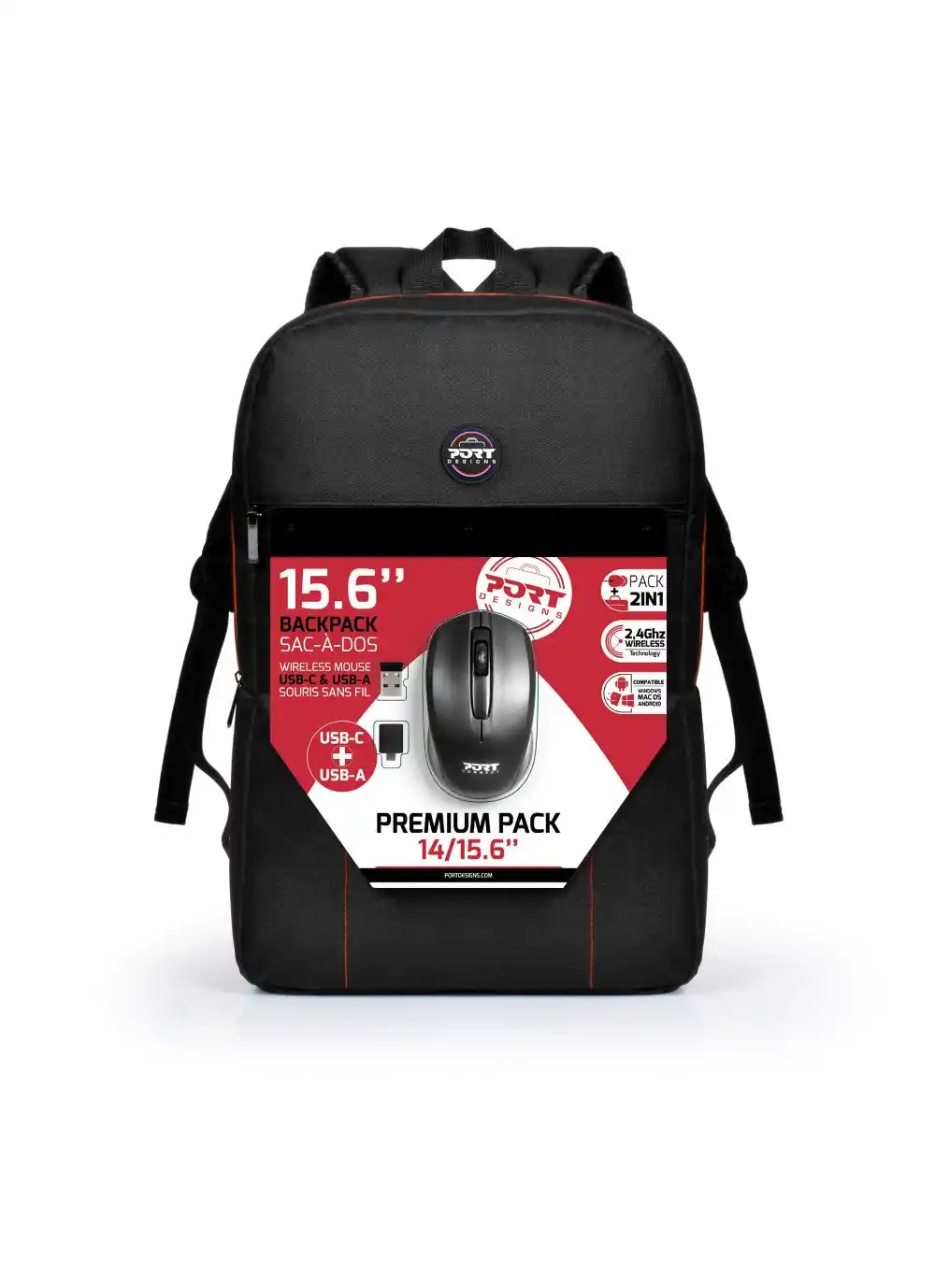 Ranac za Laptop 15.6 Port Designs Premium BP + miš