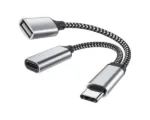 Adapter Tip C (M) na Tip C (F)+USB 3.0 crni