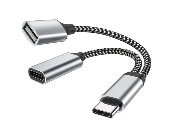 Adapter Tip C (M) na Tip C (F)+USB 3.0 crni