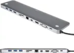 Adapter Tip C 11/1 4K HDMI/VGA/USBx3/AUX/SD/TF/USB-C/PD/Lan KT-1101G Kettz