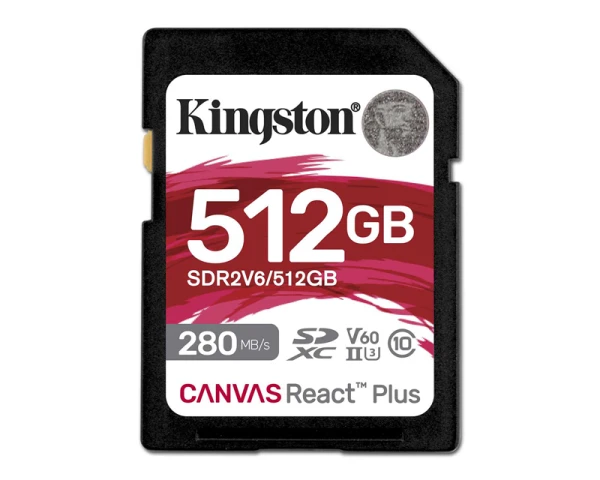 SD Card 512GB Kingston SDR2V6/512GB class 10 HD/2K/4K 280Mbs/150MBs