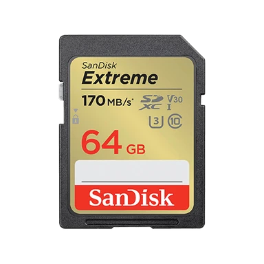 SD Card 64GB SanDisc Extreme SDSDXV2-064G-GNCIN