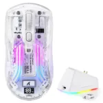 Bežični gaming miš Attack Shark X2Pro Silent/TriMode/Transparent/3D RGB + Charging Dock