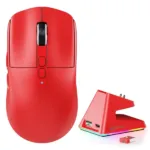 Bežični gaming miš Attack Shark X6 PAW3395/26000 DPI/Superlight/TriMode/Red + Charging Dock