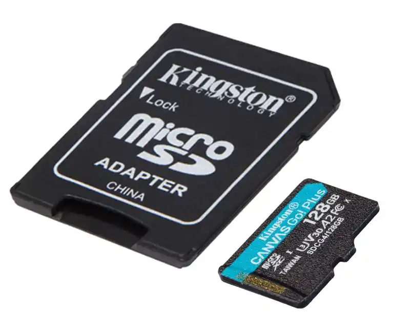 Micro SD Card 128GB Kingston+SD adapter SDCG4/128GB - 200/160 MB/s